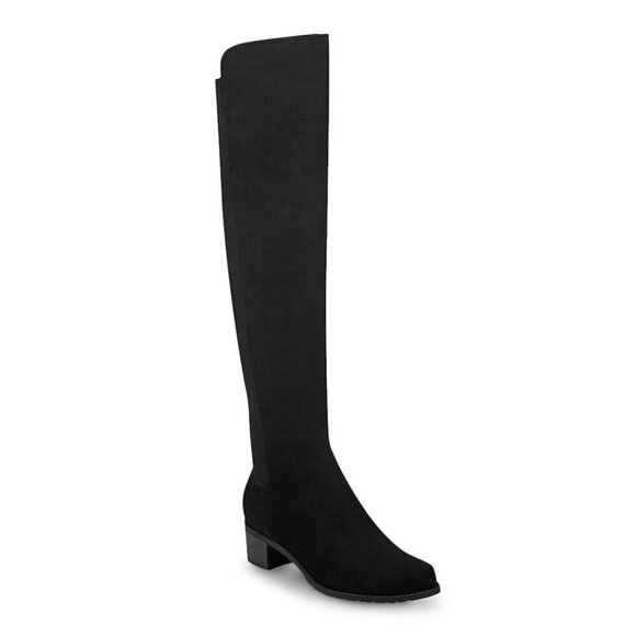 Unisa Wexlie Stretch Wide Calf Over the Knee Boots in Black Suede and size 9 NEW - Picture 1 of 6
